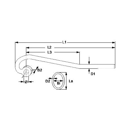 Sliphaken A4 für Pin 5 - 12 mm