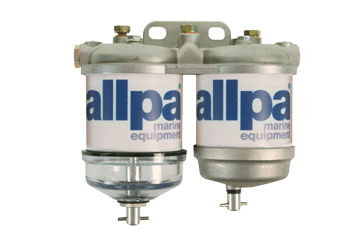 Allpa Doppelter Kraftstofffilter Für Diesel, Mit Wasserseparator, 50l/St., Kunststoff- & Aluminiumbehälter