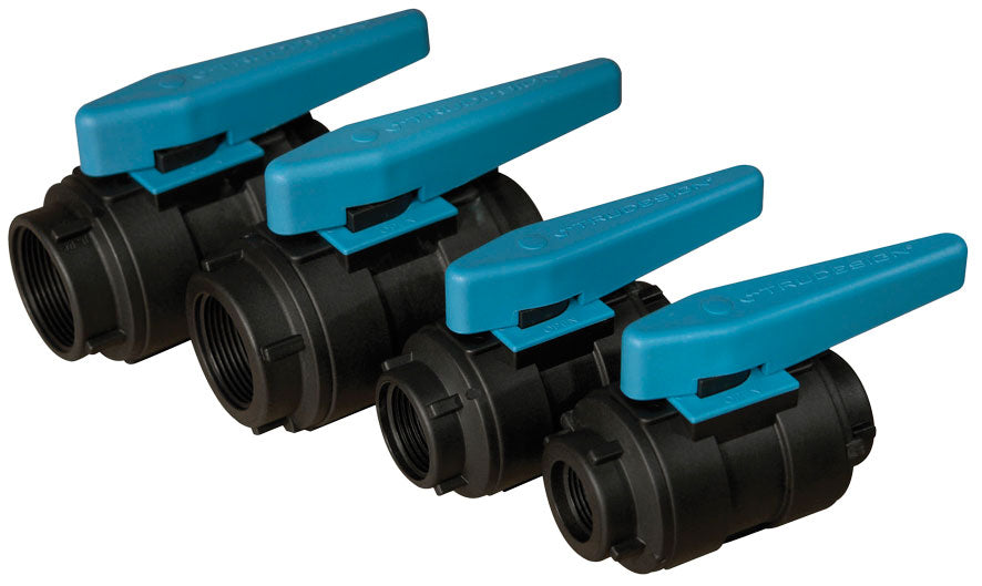 Allpa Kunststoff Kugelhahn, 1-1/4", Schwarz