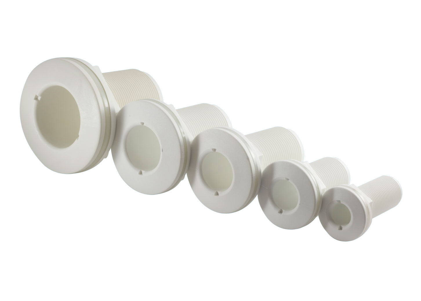 Allpa Kunststoff Borddurchlass, 1", Mit Außengewinde, Weiß