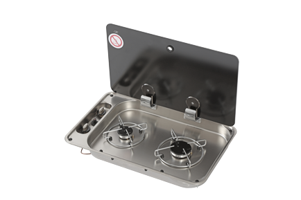 Allpa Gaskocher Mit Abdeckplatte, Brenner: 1x Klein/1x Mittel