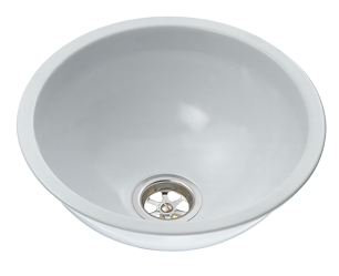 Allpa Niro Spülbecken Mit Weißem Epoxy Beschichtigt, Rund, Außenmaß Ø290mm, Tiefe 120mm