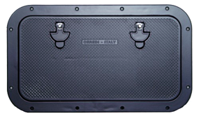 Allpa Aluminium Luke, Außenmaß 350x600mm, Innenmaß 240x490mm, Grau Ral 9006, Pulverbeschichtung