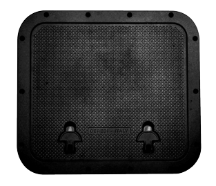 Allpa Aluminium Luke, Außenmaß 510x460mm, Innenmaß 345x400mm, Schwarz, Pulverbeschichtung