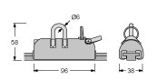 Antal Aluminium Genuaschlitten 26x4, Mit Shackle, 96x38x58mm, Arbeitslast 800kg