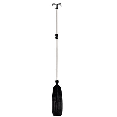 PLASTIMO teleskopischer Boothaken + Paddel, schwarz, Aluminium 1,2 bis 1,8 Mtr.
