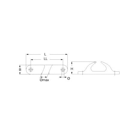 Edelstahllippen per Paar asymmetrisch 114 x 19mm / 150 x 25 mm
