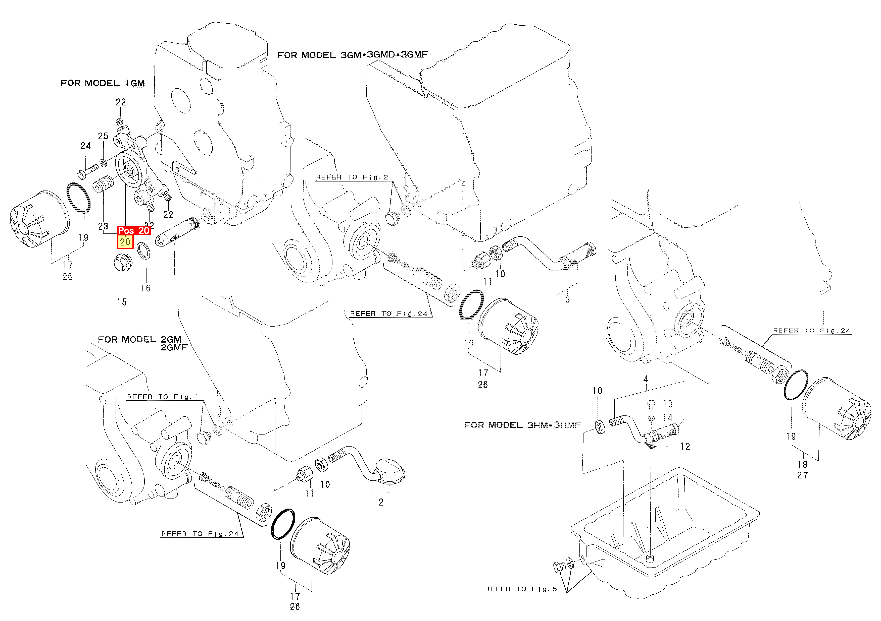 Yanmar Halterung Baugruppe, Filter