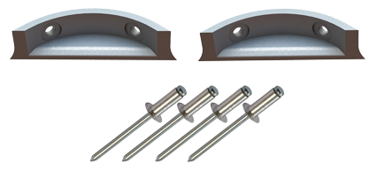 Goïot Tradition Aluminium Verschleißnocken, Inkl. Blindnieten (Satz Von 2 Stück)