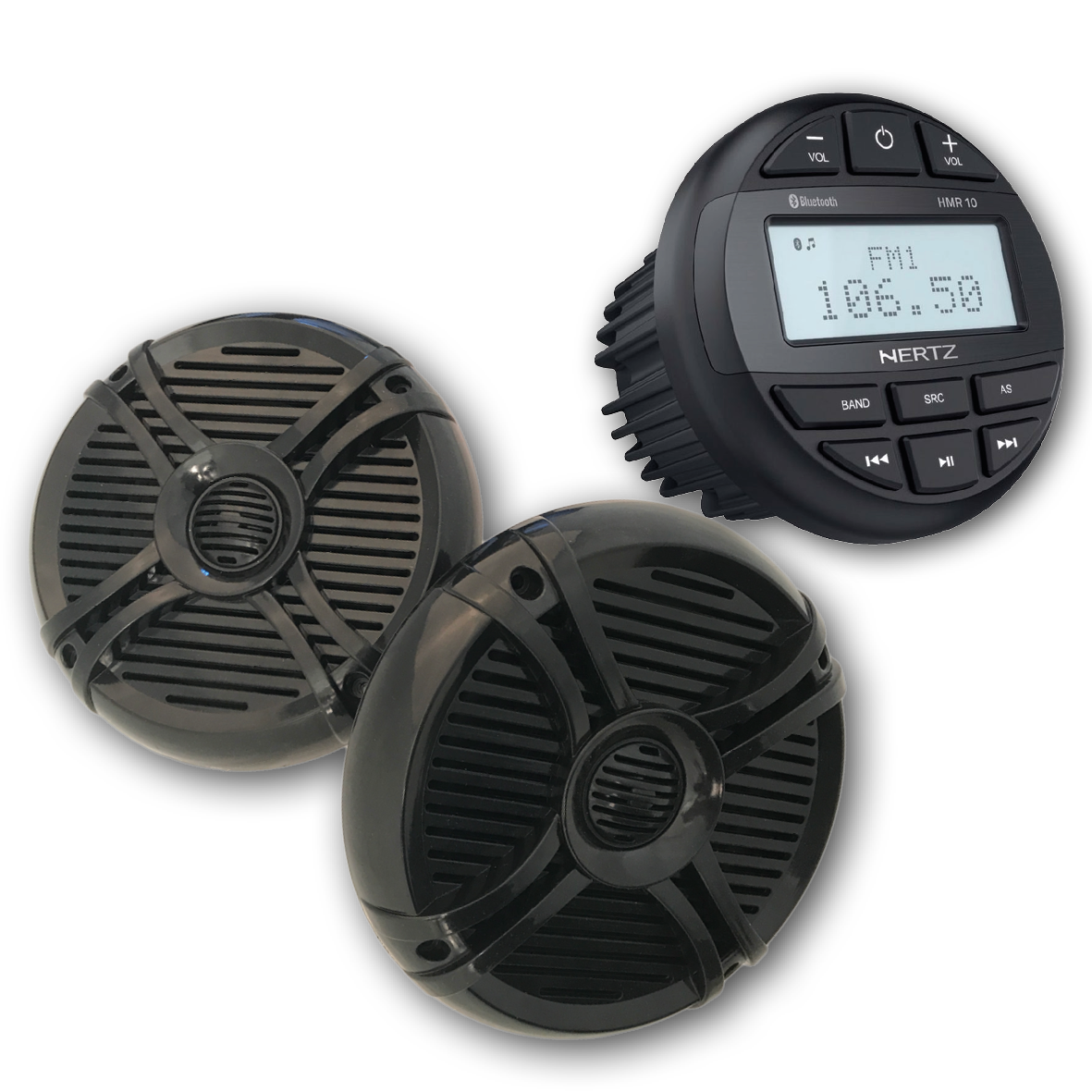 Hertz HMR 10 - FM/USB/BT 4x50 Watt + 200W Luidsprekerset van 2 st. - zwart