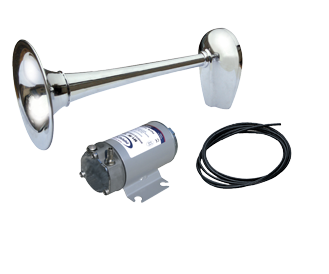Allpa Messingverhromtes Signalhorn Mit Kompressor, Einklang, Ø200mm, 12v (123db(A)-630hz) + Zulassung