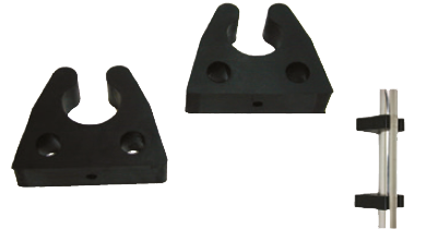 Allpa Gummi-Halter Für Rohr, Ø22-25mm, Schwarz (Per Paar)