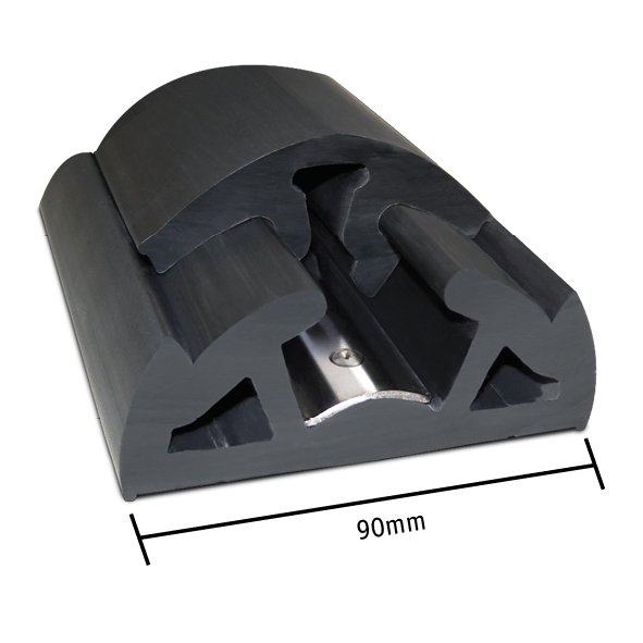 allpa PVC stootlijst 'Bino', B=90mm, zwart 12mtr.