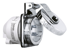 Allpa Nema-16a-Landanschlußstecker, Niro, 16a/230v, Mit Erdanschluß Und Schraubdeckel, Ip56