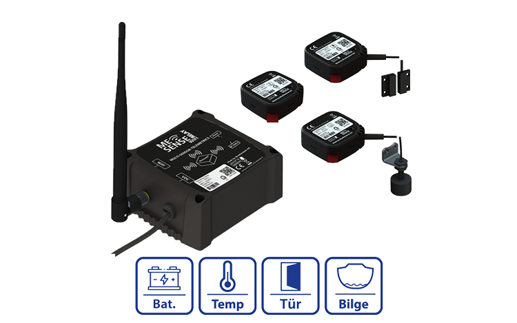 Weatherdock ME SENSE Set Advanced mit ME SENSE RELAY, Temperatur, Tür & Bilge Sensoren