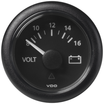 VDO Veratron VIEWLINE Voltmeter 8-16V, Ø 52 mm schwarz oder weiß