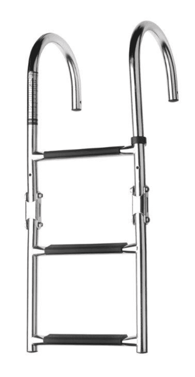 Vetus Edelstahl Klappleiter mit Bügel - drei oder vier Stufen