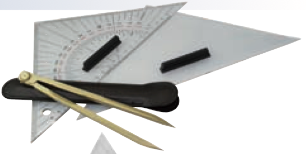 Navigations-Ausbildungs-Set mit Zirkel, Anlege- und Kursdreieck
