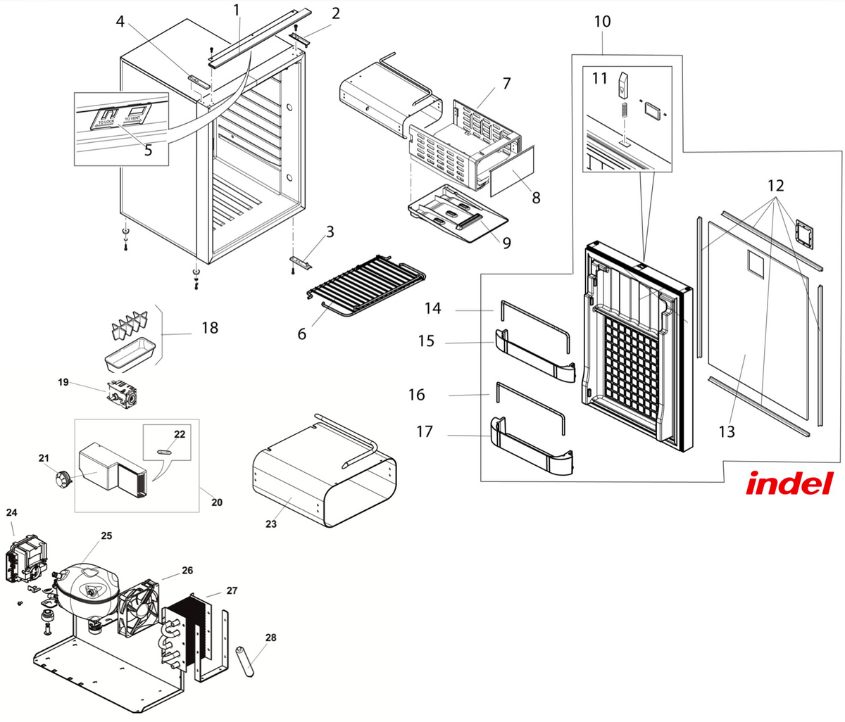 Isotherm Cruise Elegance Line Silver 49 Liter Kühlschrank 12/24V Erstzteilliste
