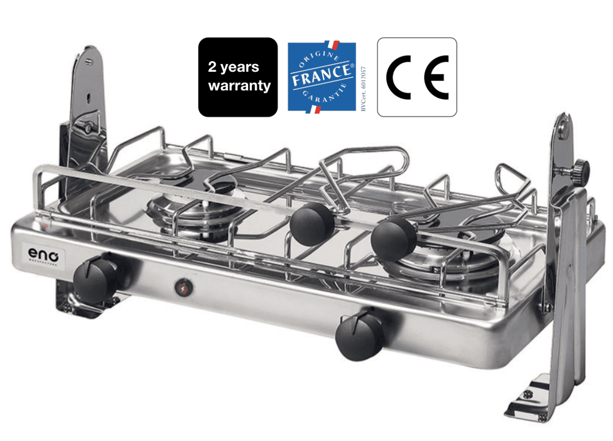 Eno XTREM 2-flammiger Aufbaukocher mit E- Zündung mit Halbkardanik