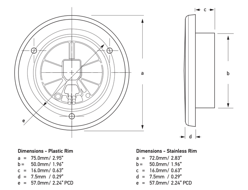 Hella marine - EuroLED 75 Deckenleuchte Schraubmontage rund 24V