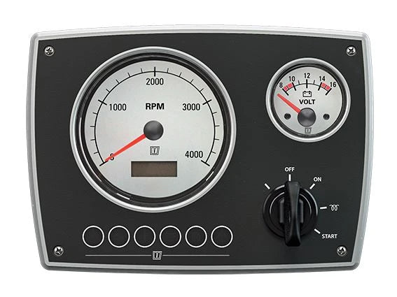 Vetus Alu-Instrumentenpanel MPA22, weiß, 12 V (0-4.000 rpm)