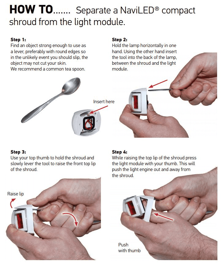 Hella NaviLed Compact Backbord-Navigationslampe rot, weiß, BSH Zulassung, 2,5 Mtr. Kabel