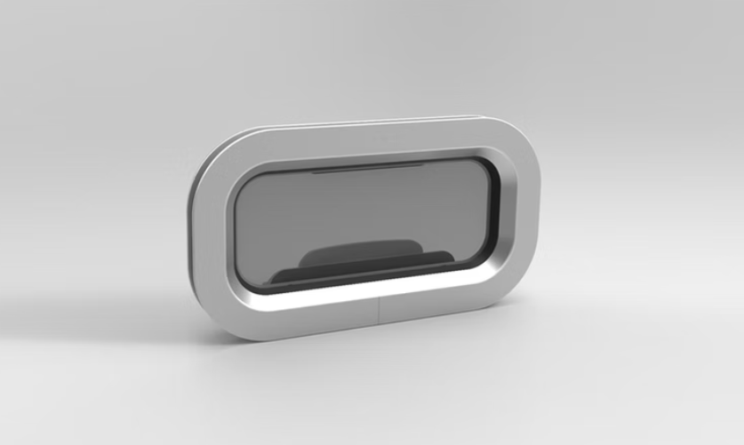 Goïot Bullauge, Aufklappbar, Modell 'Opal 00', Für Wandstärken 5-33mm, Außenmaße 325x178mm