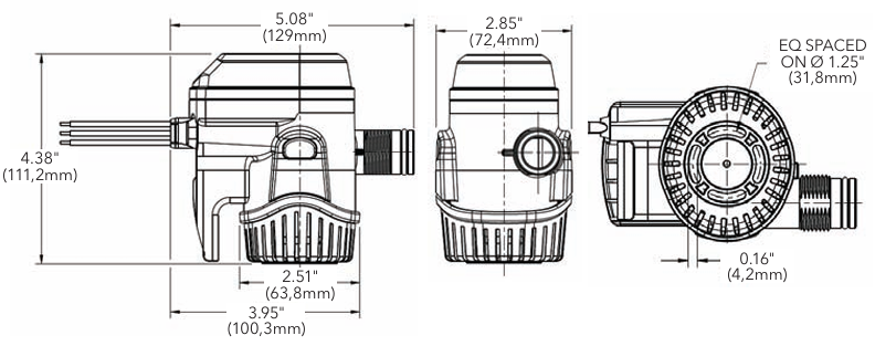Rule-Mate® Rule automatische Bilgepumpe Typ 500, 800, 1100, 1500, 2000 -12 Volt, Typ 500, 800 - 24 Volt