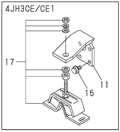 Yanmar Motorlager für 4JH3CE Saildrive