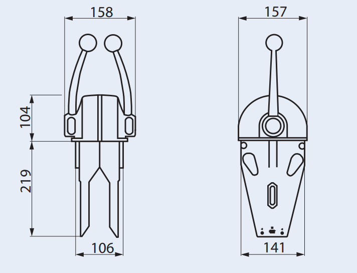 ULTRAFLEX Einhebelschaltung B104 Alu verchromt für 2 Motoren