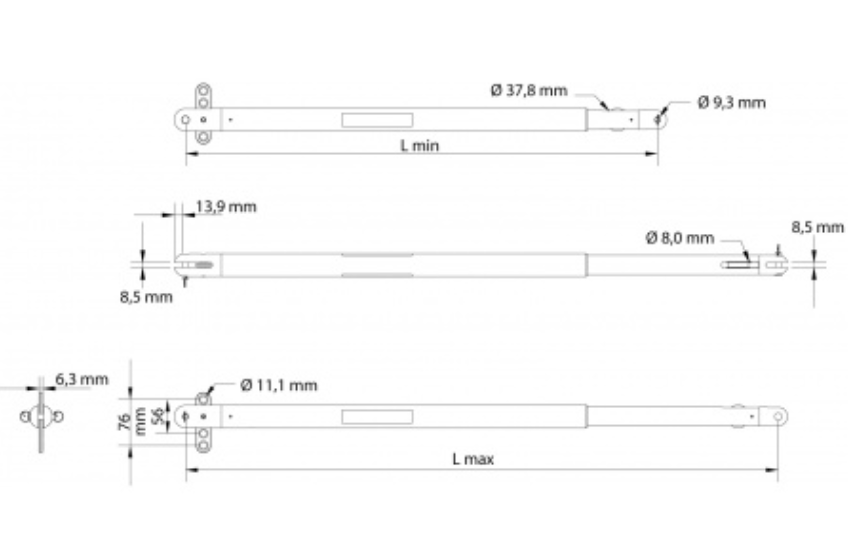 ALLEN Rohrkicker mit Gasdruckfeder Vang King Größe 1 & 2 (Melges 24)