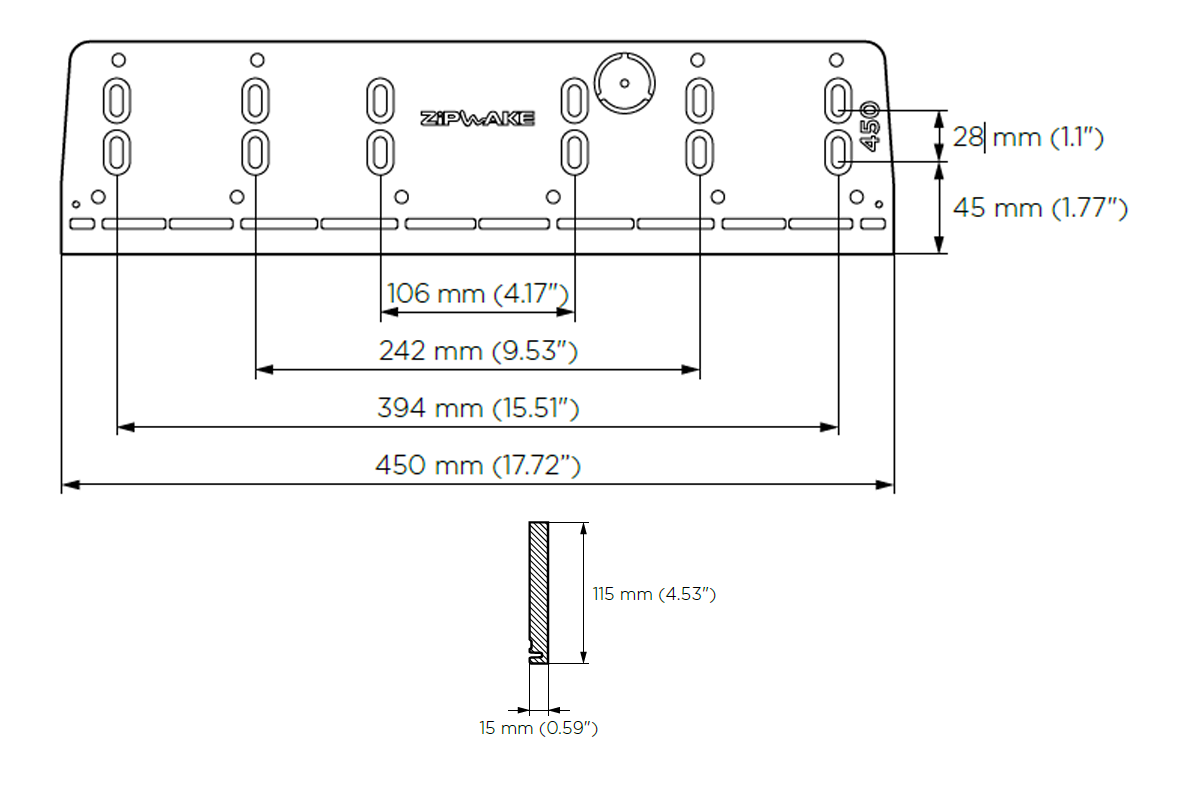 Zipwake Adapterplatte BTS 450