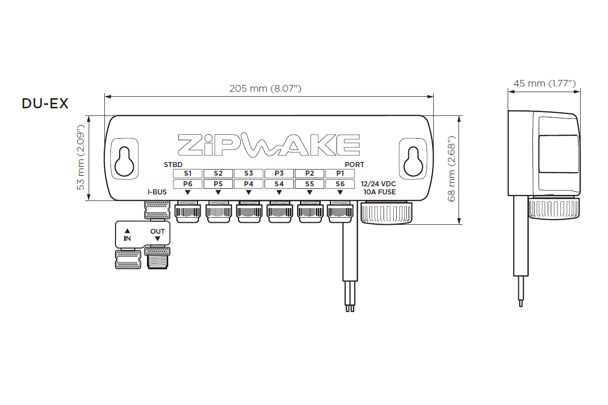 Zipwake Distribution Unit Serie S & E PRO WITH POWER CABLE 4 M