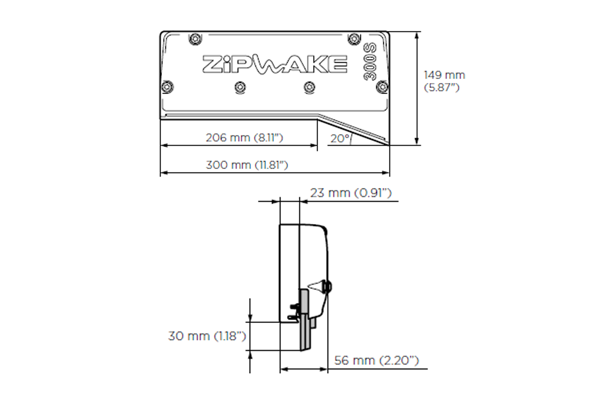 Zipwake Interceptor Serie S - IT300-S Chine Steuerbord
