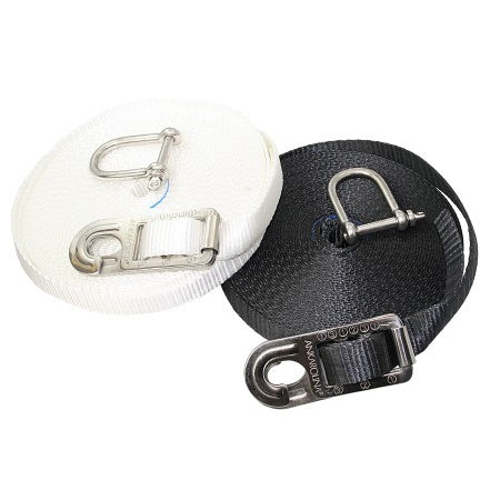 SAFEOLINA Streckgurt-Set Jackline mit Schäkel PES 12m weiß/schwarz