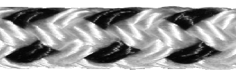 Allpa Allcord-16, 16-Fach Geflochtenes Polyester, Ø12mm, Weiß (Schwarzer Kennfaden), Haspel 200m