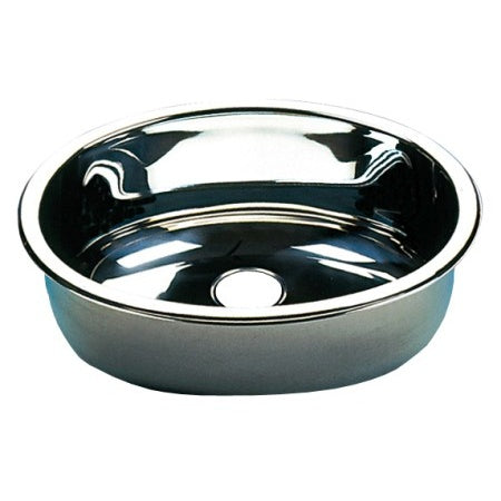 BARKA Waschbecken oval Edelstahl poliert 35,5x22-38x30,5 cm