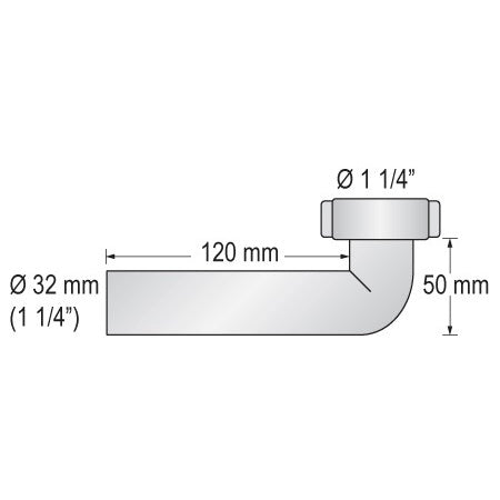 BARKA Waschbeckenauslass mit Gewinde 1-1/4'