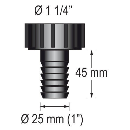 BARKA Waschbeckenauslass mit Gewinde 1-1/4'