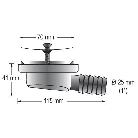 BARKA Waschbeckenauslass mit Gewinde 1-1/4'