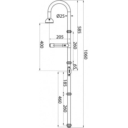 Badeleiter mit Handlauf, klappbar A4 3/4-stufig