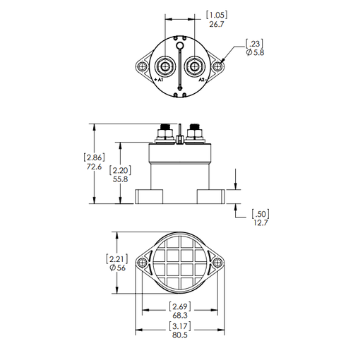 Blue Sea Magnetspule L-Serie -  250A 12/24V