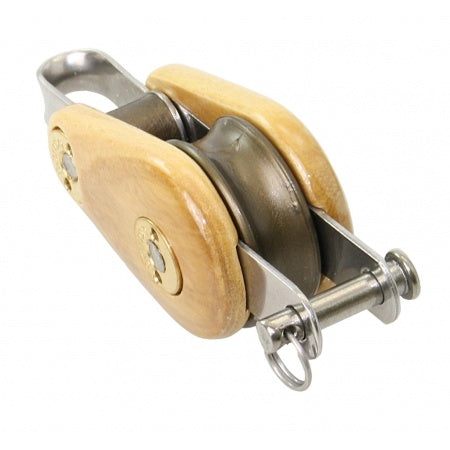 BARTON Einfachblock kugelgelagert Holz 30x12- 45x14mm, Seil 8-10mm, Bügel, Unterbügel