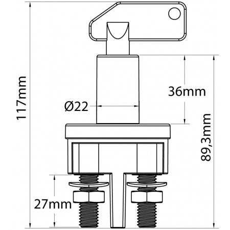 CARLING Ersatz-Schlüssel für Batterieschalter BD1 rot