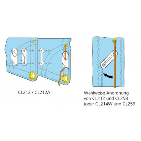CLAMCLEAT Liekleinenklemme Steuerbord Nylon/Alu Seil 0-6 mm weiß/schwarz 10St.