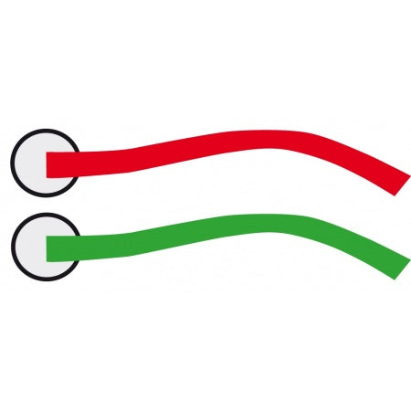 DAVIS Air-Flow Trimmstreifen aus Ripstop-Nylon rot/grün 7+7St.
