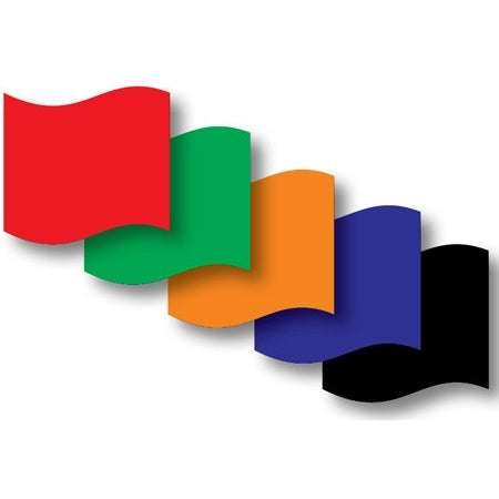 Regatta-Flagge 50 x 75 cm Blau / Schwarz / Grün / Orange / Rot (Zielflagge)