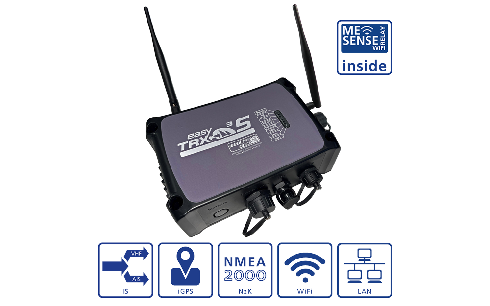 Weatherdock easyTRX3S-LAN AIS Sender & Empfänger mit ME SENSE + WiFi/LAN