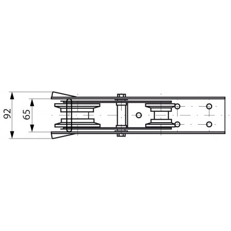 Bugrolle mit Wippe A2 und Nylonrolle, 333x92mm